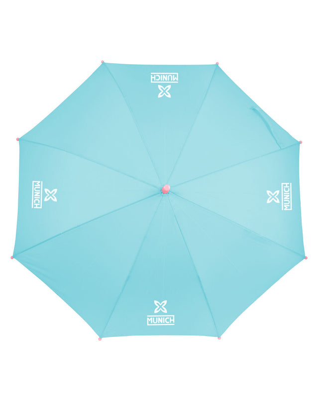 Munich Heaven Celeste umbrella with 86 cm diameter, lightweight bagage umbrella in sky blue with a sturdy handle.