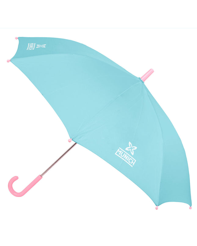 Munich Heaven Celeste travel umbrella with 86 cm diameter, lightweight bagage umbrella in vibrant blue color.