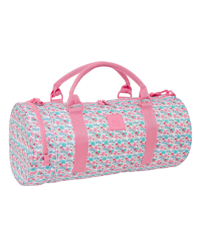 Multicolour Moos sport and outdoor bag with floral design, measuring 54 x 24 x 24 cm, made for sports and travel use.