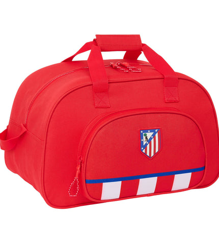 Atlético Madrid sports and outdoor bag in red, 40x24x23 cm, with team logo and sturdy handles for travel or gym use.