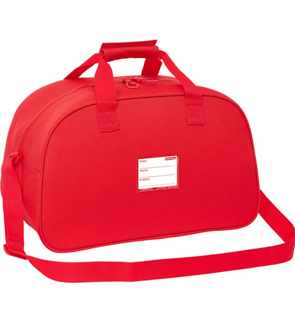Atlético Madrid sports bag in red, 40x24x23 cm, ideal for outdoor activities and sports gear storage.