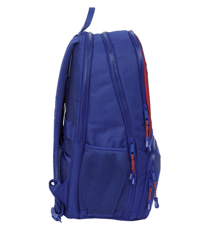 F.C. Barcelona paddle tennis bag in brown and navy blue, designed for sport and outdoor activities, featuring the team logo.