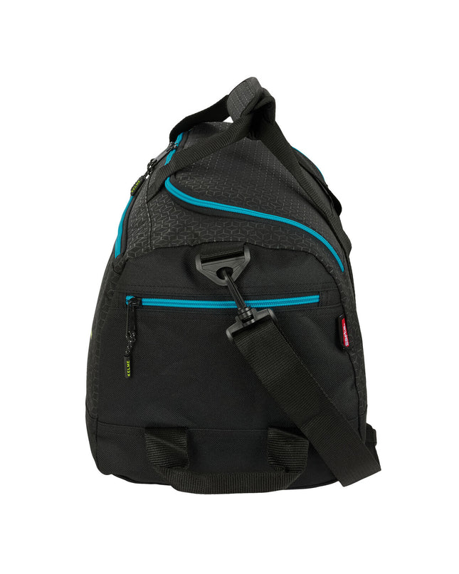 Kelme Iron black sports bag with sturdy handles and zipper, ideal for outdoor and sports enthusiasts.