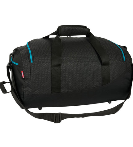 Kelme Iron black sports bag for outdoor and athletic use, featuring sturdy handles and spacious main compartment.