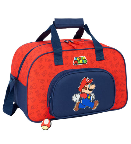 Dark blue Super Mario sports bag with handles, measuring 40x24x23 cm, designed for outdoor and sports use.