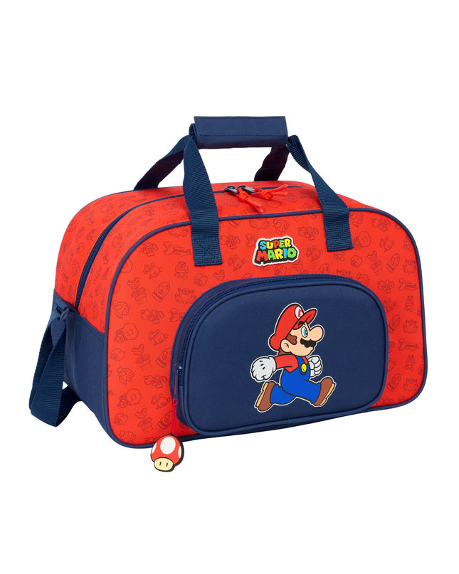 Dark blue Super Mario sports bag with handles, measuring 40x24x23 cm, designed for outdoor and sports use.