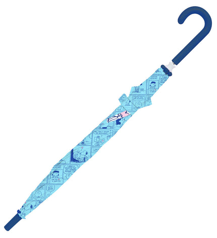 Blue Snoopy Love umbrella, 86 cm diameter, compact bagage umbrella featuring Snoopy illustrations