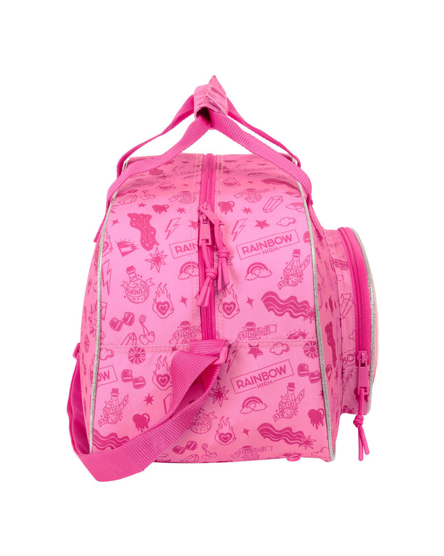 Rainbow High Shine multicolour sports and outdoor bag, 40x24x23 cm, with rainbow design and durable fabric for active use.