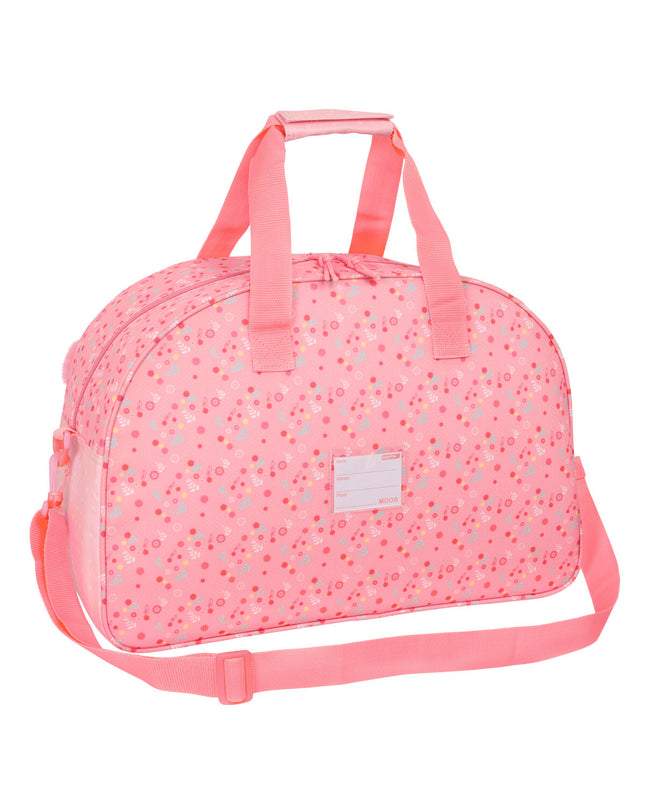 Multicolour Moos Sporttas for outdoor activities, measuring 48x33x21 cm, featuring durable fabric and multiple compartments.