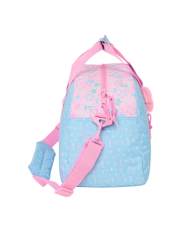 BlackFit8 Sporttas in roze en lichtblauw, 50x26x20 cm, suitable for sport en outdoor activities, with a spacious design.