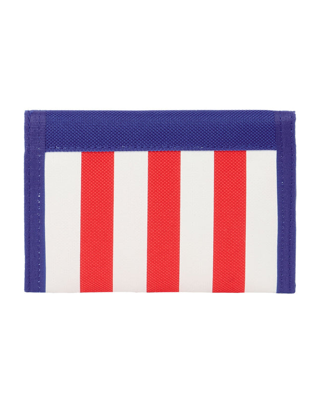 Atlético Madrid blue, white, and red wallet with cardholder, measuring 12.5x9.5x1 cm, designed for travel and everyday use.