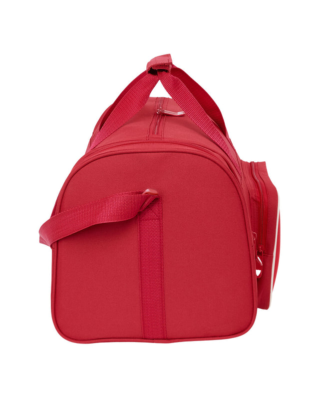Sevilla Fútbol Club sport bag with red color, measuring 47x26x27 cm, designed for sports and outdoor activities.