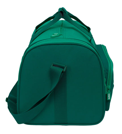 Real Betis Balompié green sports and outdoor bag, 47x26x27 cm, with handles and logo, ideal for sports and travel use.