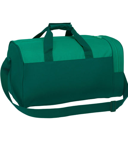Real Betis Balompié green sports and outdoor bag, 47x26x27 cm, with logo and sturdy handles for gym or travel use.
