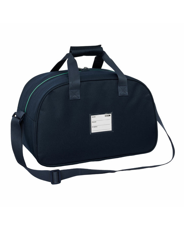 Real Madrid C.F. sports and outdoor bag, 40x24x23 cm, with team logo, durable fabric, and sturdy handles for sports or travel use.
