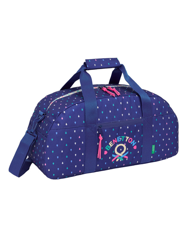 Benetton multicolour sports bag with dimensions 50x26x20 cm, suitable for outdoor activities and gym use.