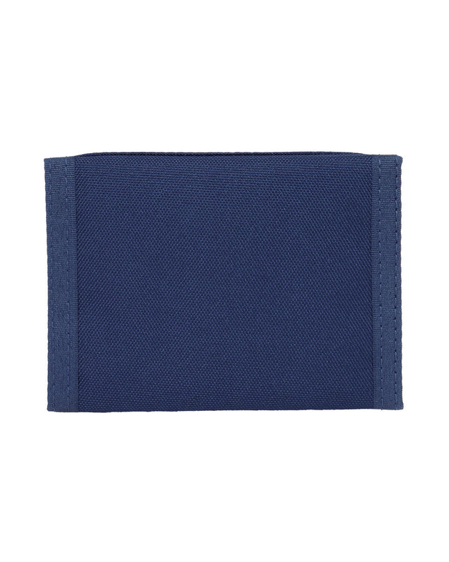 F.C. Barcelona blue wallet with cardholder and coin pocket, compact 12.5 x 9.5 cm, designed for secure cash and card storage.