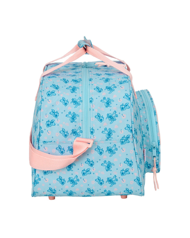 Lilo & Stitch Ohana light blue sports bag with handles, 40x24x23 cm, suitable for outdoor activities and sports.