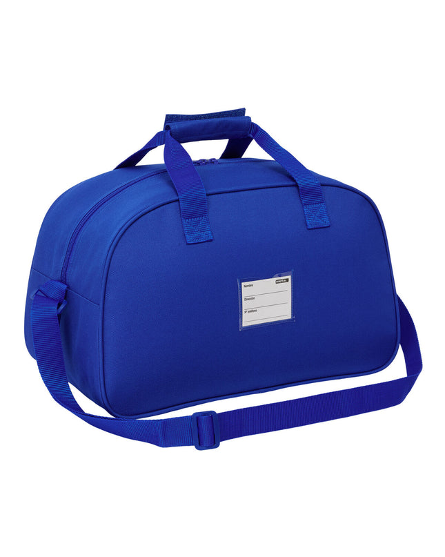 Real Madrid C.F. blue sports bag with size 40 x 24 x 23 cm, designed for outdoor and sports use, featuring team logo.