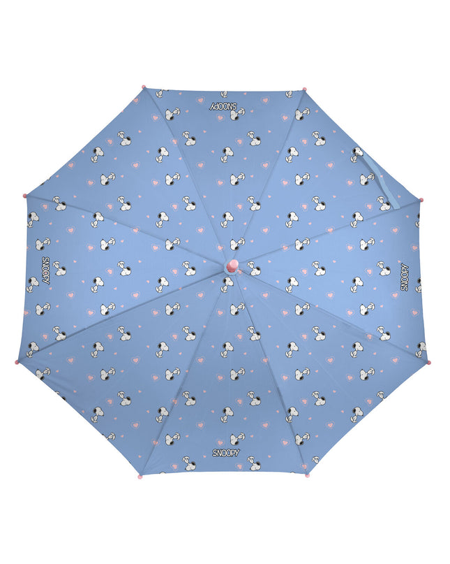 Snoopy-themed umbrella with 86 cm diameter, featuring Snoopy design, suitable for travel and bagage use.