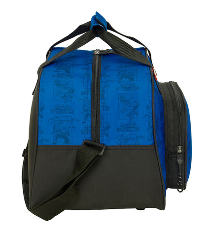 Blue and black Avengers sport bag with handles, measuring 40x24x23 cm, designed for outdoor and sports use.