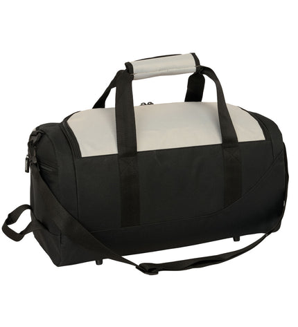 Kappa grey and black sports bag with dimensions 50x25x25 cm, suitable for outdoor and gym use, with shoulder strap and compartments.