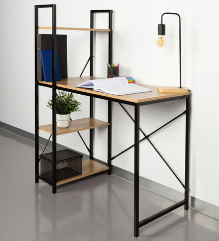 Max Home steel melamine particleboard bureau met plank, 120 x 12 x 64 cm, used for home and kitchen furniture.