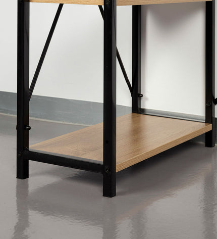 Max Home steel melamine spaanplaat bureau met plank, 120x12x64 cm, meubel voor huis en koken, sterk en duurzaam materiaal