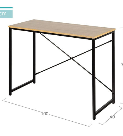 Max Home steel melamine spaanderplaat bureau in 100x70x40 cm, shown with smooth surface and sturdy construction for home office use.