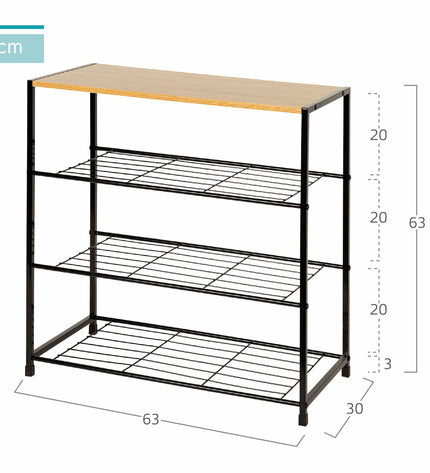 Max Home Schoenenrek Max Home for home organization, showing a 63x63x30 cm shoe rack with multiple shelves in a modern design.