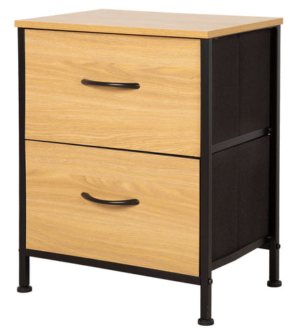 Max Home black bedside table with dimensions 40x52x30 cm, featuring a sleek design for bedroom or living room use.