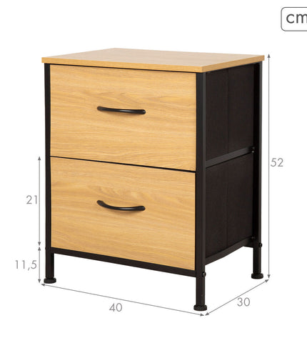 Max Home black bedside table with drawers, measuring 40x52x30 cm, in a modern huis en koken furniture style.