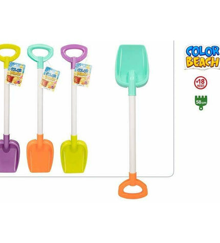 Colorbaby plastic spade, 58 cm, outdoor toy for children, yellow handle and blue blade, suitable for outdoor play and gardening.