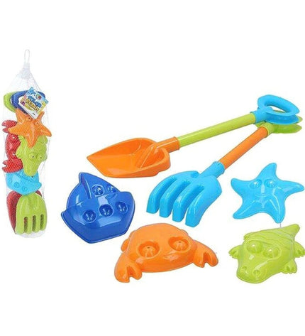 Colorbaby Strandspeelgoedset CB - 24733 with 6 colorful plastic toy pieces for outdoor play and sports activities.