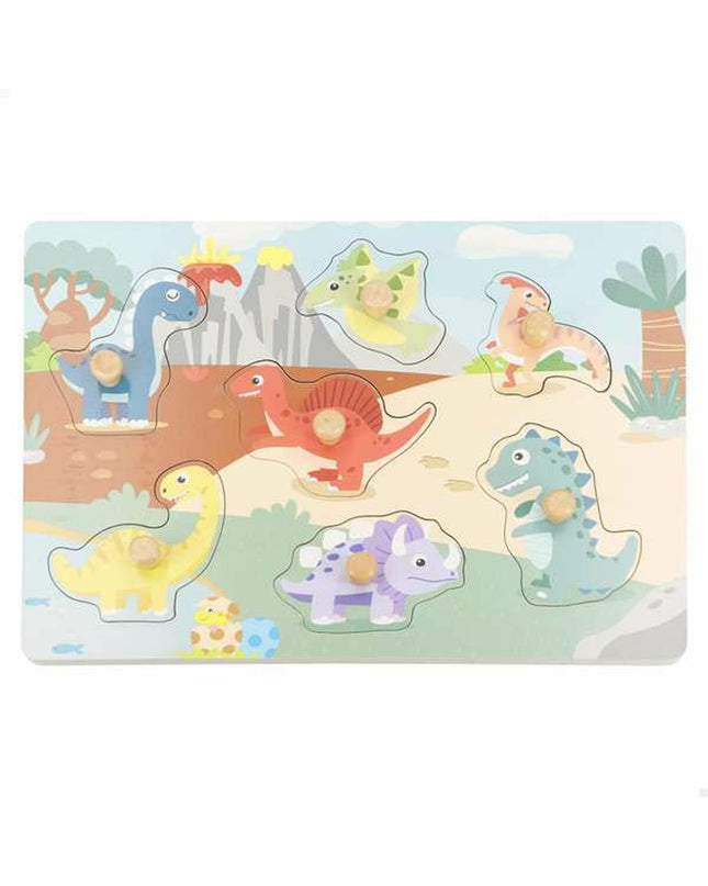 Colorbaby Dinosaur Puzzle, colorful children's brain teaser toy with dinosaur shapes, designed for kids' educational fun.