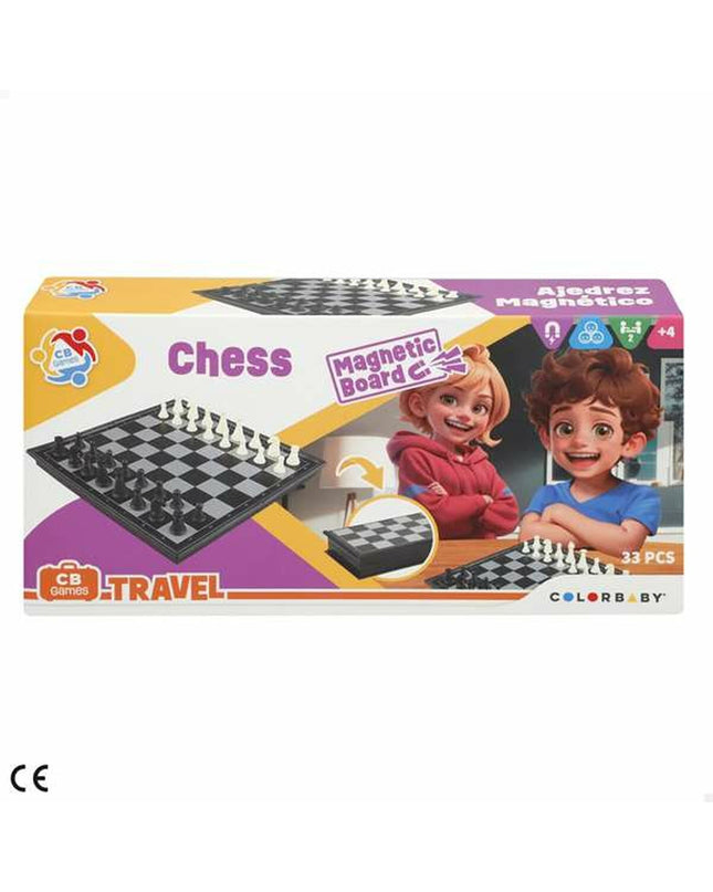Colorbaby chess set, 19x19 cm, featuring a colorful design with chess pieces ready for play on a game board.