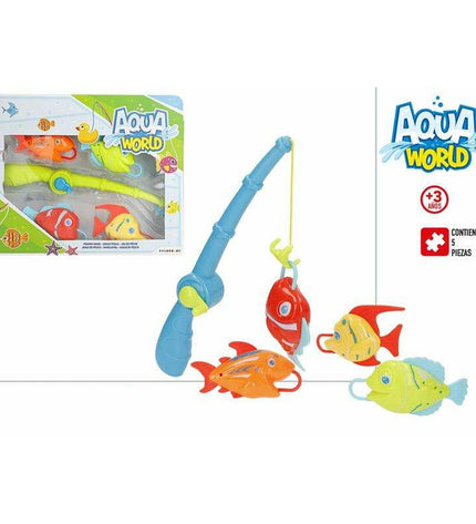 Colorbaby Aqua World magnetic fishing game with colorful toy fish and a magnetic fishing rod for kids' play and learning.
