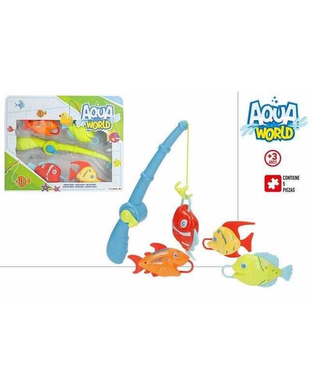 Colorbaby Aqua World magnetic fishing game with colorful toy fish and a magnetic fishing rod for kids' play and learning.