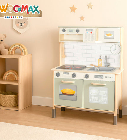 Woomax speelgoedkeuken for kids, realistic toy kitchen set with colorful accessories, ideal for imiteerspelletjes and imaginative play