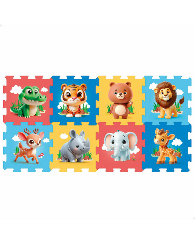 Colorbaby multicolour animal puzzle with 8 pieces, 120x60 cm, designed for children, featuring vibrant animal images.