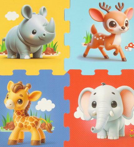 Colorbaby multicolour animal puzzle with 8 pieces, 120x60 cm, designed for kids, featuring playful animal images and vibrant colors.