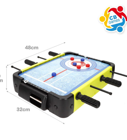Colorbaby tafelvoetbal speelgoed with colorful players and a small soccer table for kids, perfect for fun and active play.