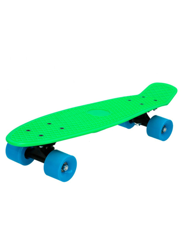 Colorbaby skateboard in blue, red, and green with 55 cm deck, suitable for urban mobility and outdoor sport use.