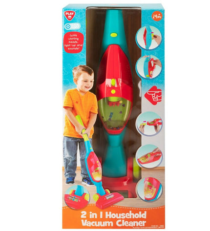 PlayGo 2-in-1 toy vacuum cleaner, imitation playset in 22.5x67x15 cm, colorful pretend cleaning toy for kids.