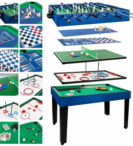 Colorbaby multi-spel tafel with colorful parts and accessories, measuring 107 x 83.5 x 61 cm, featuring 150 components for play.