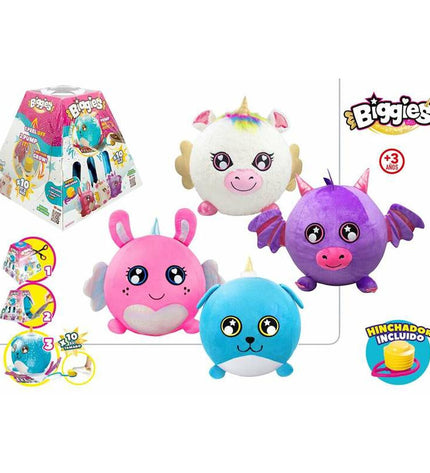 Colorbaby Biggies inflatable plush toy, 51.5 cm soft stuffed animal in vibrant colors, perfect for play and cuddling