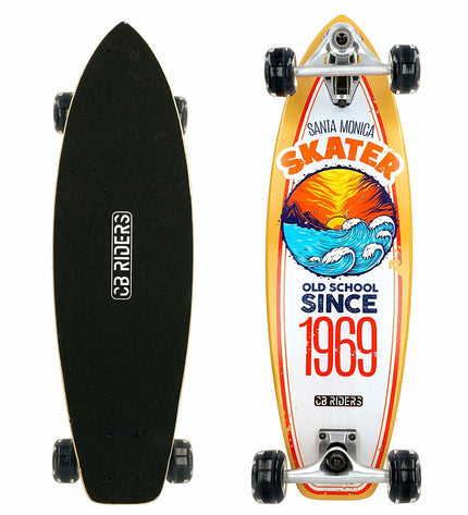 Colorbaby wooden skateboard, 74x22 cm, with colorful deck and sturdy wheels, perfect for outdoor play and sports.