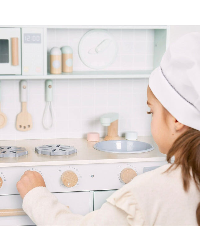 Colorbaby toy kitchen set with stove, sink, and storage, measuring 60x30x83 cm, perfect for imaginative play in children's play area.