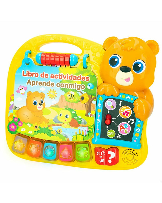 Winfun interactief kinderboek, kleurrijk speelgoed met buttons en afbeeldingen, geschikt voor jonge kinderen.