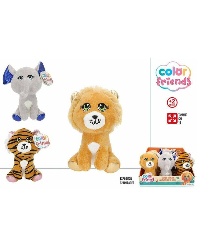 Colorbaby soft plush animal toy, 18 cm, featuring colorful animal design for children’s play and cuddling.